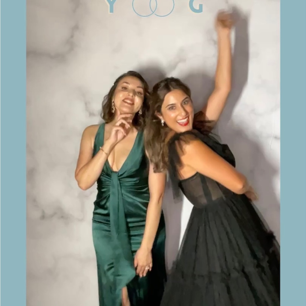 Aidan Mattox Liquid Satin Front Drape Gown